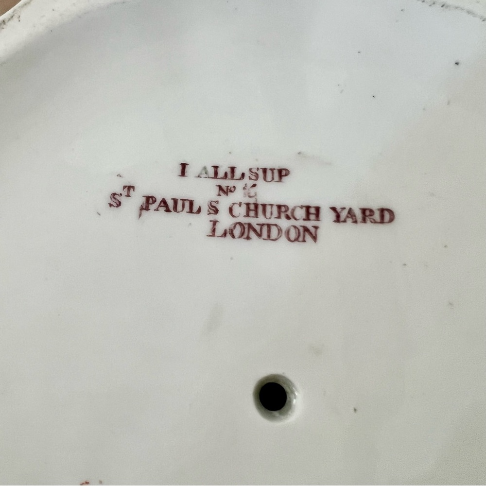 RARE Antique J Allsup 16 St Paul's Church Yard London Imari Footed Dish Plater - Picture 11 of 14